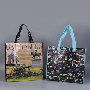 Bolsas de Compras Plegables Reutilizables, Impermeables, de PP Tejido, con Asas de Cuerda, Logotipo Personalizado Impreso y Laminado - Product Image 6