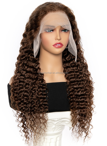 ช็อคโกแลตสีน้ําตาล 13x6 Hd Deep WaveFrontalวิกผมPre Pluckedสีน้ําตาลสีลึกหยิกวิกผมมนุษย์ - Product Image 2