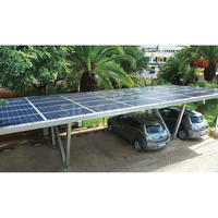 Kit de carport solaire en alliage d'aluminium en forme de W pour une utilisation extérieure imperméable, système de supports de montage photovoltaïque
