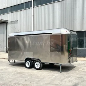 Chariot de vente ambulant populaire en UE de 4 mètres pour hamburgers, snacks, café et glaces – Remorque alimentaire mobile - Product Image 1