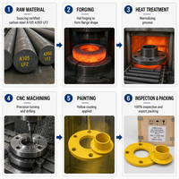 API 6A KELAS 2000 3000 5000 Baja Karbon ASTM A105 A350 LF2 Lap Joint Berlapis Cat Kuning FF DN50 DN80 DN100 DN150 Flensa MTC Penuh