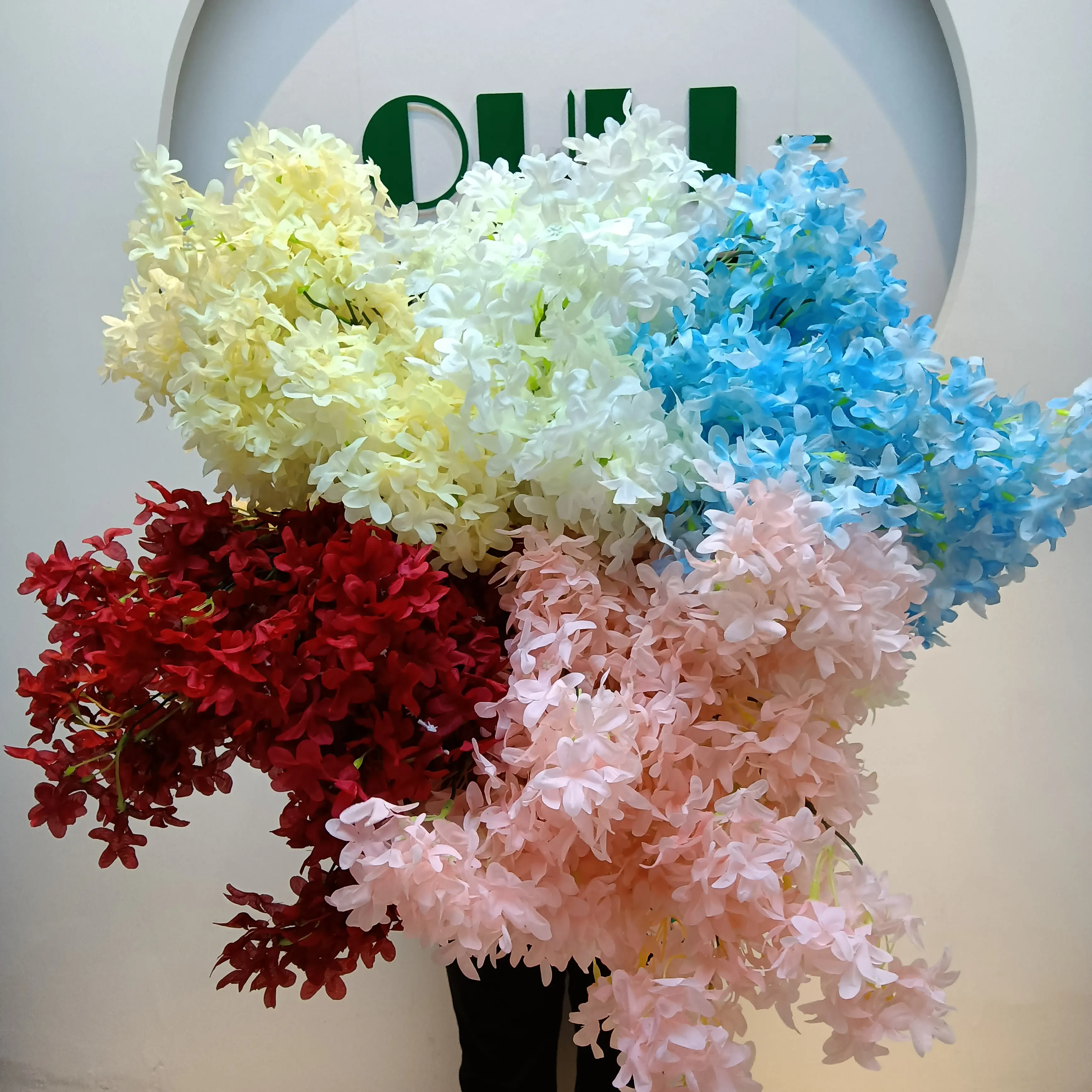 Flores artificiales de cerezo, flores de cerezo de seda, flores de cerezo, decoración de boda para el hogar, 2 unidades