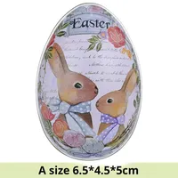 Vente chaude Usine 2025 Nouvelles Décorations De Pâques Oeufs En Fer Blanc De Pâques Oeufs De Lapin Colorés Bonbons Boîte De Conserve pour Boîte De Boîtes De Chocolat