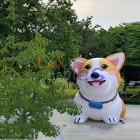 Dessin animé géant mignon grand bouledogue gonflable mascotte jardin extérieur événement décoration chien gonflable modèle pour la décoration