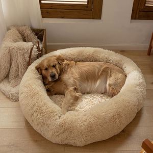 2024 Groothandel Hondenbed Luxe Wasbare Huisdierenkussens Mat Pluizige Kalmerende Donut Knuffelaar Schattige Huisdierbank Donut Bed Voor Hond - Product Image 1