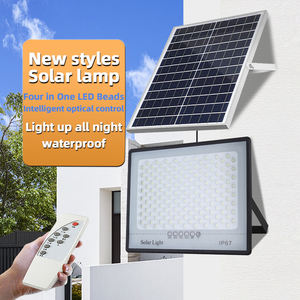Lampu Solar LED tahan air luar ruangan lampu sorot 60w-400W pengendali jarak jauh 300W 200W/100W <span class=keywords><strong>Panel</strong></span> surya IP67 penggunaan gudang garansi 5 tahun - Product Image 1