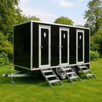Remorque WC Portable Moderne avec Caractéristiques Personnalisées, Toilettes Mobiles 2 Cabines pour Fonctions Publiques