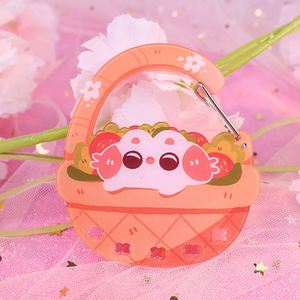 Custom Irregular Shape Kitty Carabiner Acrylic Keychain Cute Colorful UV Printing Eco-Friendly Business Gift Japan Anime Design - Product Image 5