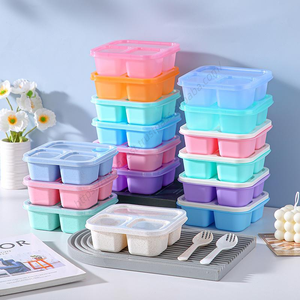 Boîte Bento Syh666 en Gros avec 3 Compartiments, Contenants à Collations pour Préparation de Repas, École et Voyage - Product Image 1