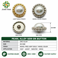 Kancing Logam Mutiara Custom OEM, Kancing Jahit Nikel Emas untuk Mantel, Kemeja, Jaket, dan Pakaian Wanita