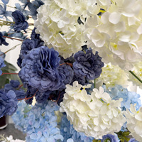 Arche florale bleue en soie artificielle de haute qualité, toile de fond pour mariage, festival, fête et décoration photo