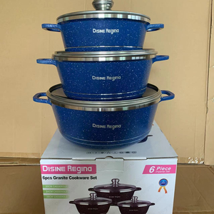 Thanh lịch 6Piece Cooking Pot <span class=keywords><strong>Set</strong></span> với biểu tượng tùy chỉnh không dính Granite <span class=keywords><strong>Cookware</strong></span> <span class=keywords><strong>Set</strong></span> cho phong cách Trung Quốc nấu ăn - Product Image 2