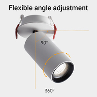 Plafonnier Moderne en Aluminium Pur et Verre 30 90 Ra LED Downlights avec 7W/10W Ajustable Projecteur Haute Luminosité