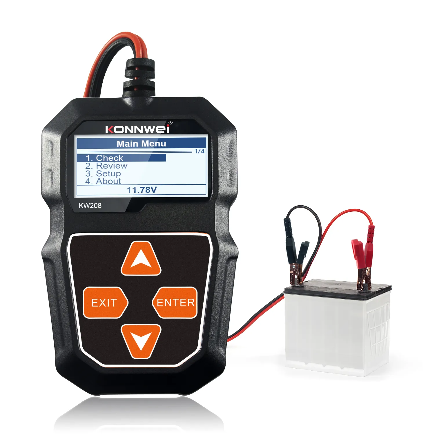 12V KONNWEI KW208 testeur de batterie de voiture analyseur de batterie de moto 100-2000 CCA prise de charge de charge Test du système de démarrage