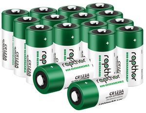 Rapthor 1800mAh CR123A 3V Lithium-Batterien CR123 CR17345 Foto-Batterie für Taschenlampe Rauchmelder Alarmsystem Etc (16er-Pack) - Product Image 1