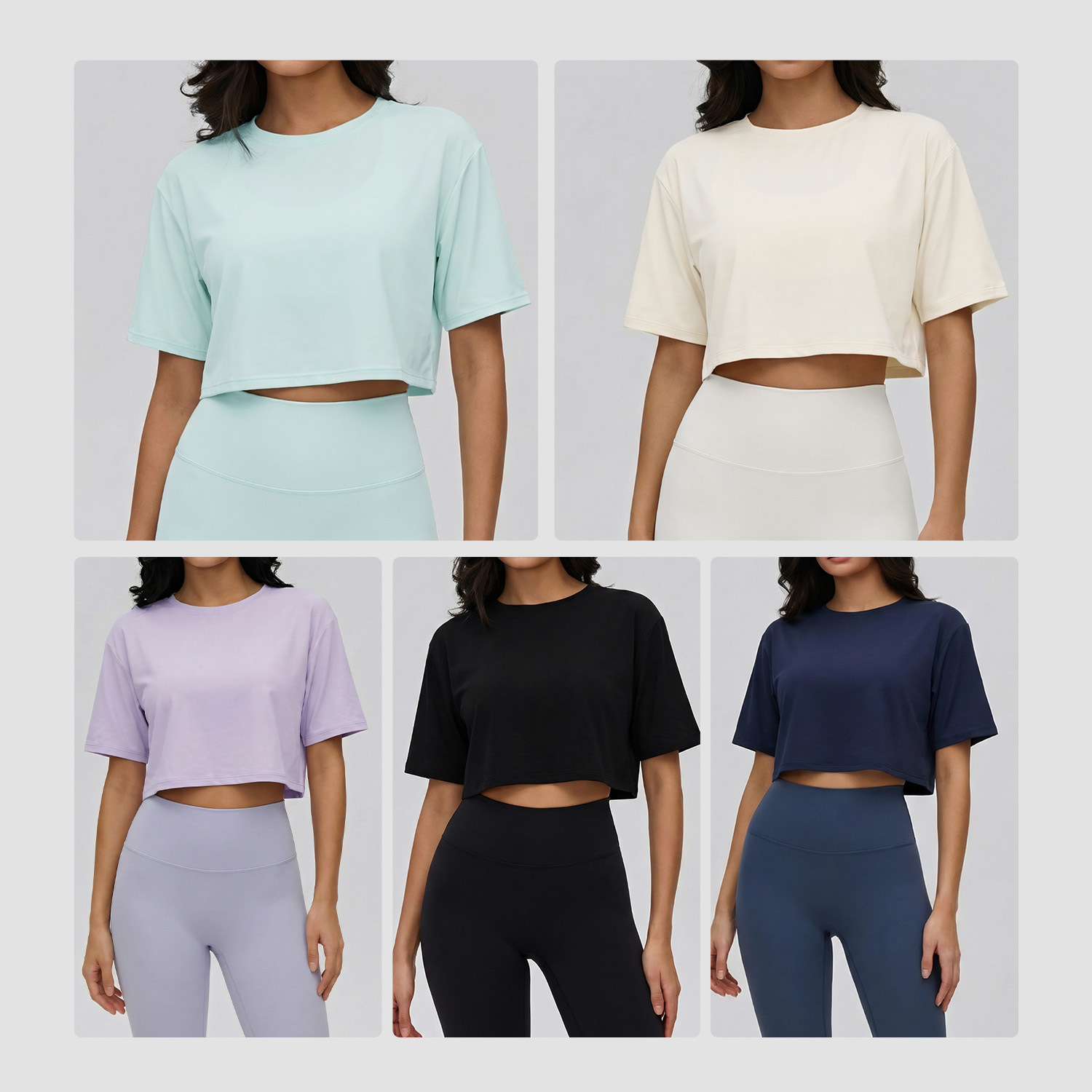Spring Summer High-end Women's Yoga Sports T-shirt Short-sleeved Loose Slimming Meat Covering Breathable Lightweight Top
