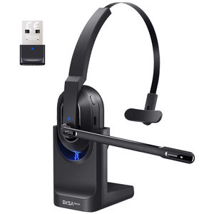 <span class=keywords><strong>EKSA</strong></span> H5 BT 5.0 Casque d'écoute PC sans fil 2 micros ENC Écouteurs avec base de chargement et clé USB pour bureau - Product Image 1