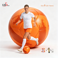 Ballon de football d'entraînement miniature en PVC et caoutchouc pour enfants, léger et écologique, le plus vendu, avec pompe à air, aiguille de gonflage et sac en filet