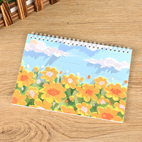 Livre d'autocollants personnalisés avec support de protection imprimé, couverture rigide en carton, motif floral couleur pour la décoration de carnets et la boutique