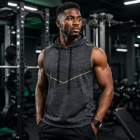Haut de sport sans manches respirant en polyester pour hommes – Idéal musculation, entraînement, fitness – Vêtement de sport OEM en gros