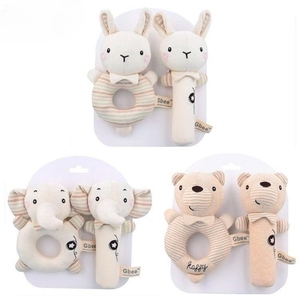 Jouet en peluche <span class=keywords><strong>hochet</strong></span> pour bébé, éducation précoce, animaux, jouets apaisants, hochets pour bébé, clochettes personnalisées, 2023 - Product Image 4
