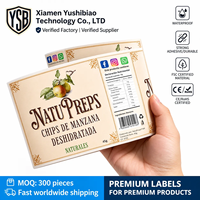 Autocollants en vinyle PVC imperméables YSB, étiquettes adhésives personnalisées imprimées pour l'emballage des aliments et des bouteilles en verre