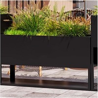 Grands pots à fleurs carrés en acier inoxydable écologiques pour l'extérieur avec trou de drainage pour jardin et usage domestique, jardinières commerciales durables