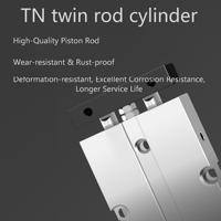 Cylindre pneumatique à double arbre et double tige CHDLT, double action, cylindre industriel à air TN-16*25/50/75/100, garantie 1 an