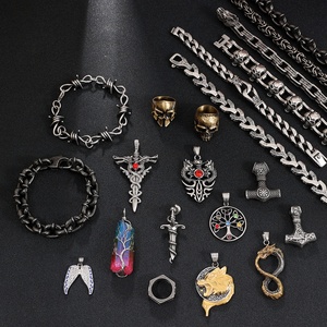 Personality Accessories Wholesale European and American Retro Carved Nordic Viking Necklace Thor's Hammer Men's Pendant - Product Image 5