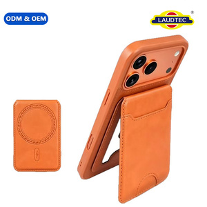 Portefeuille magnétique avec support pour cartes N54, en cuir PU magnétique, multi-emplacements, pliable, logo personnalisé pour iPhone série 18 - Product Image 1