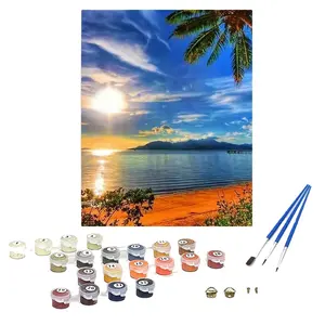 LS landscape painting by numbers kit sunset tree paint by numbers modern oil painting by numbers kit per la decorazione domestica