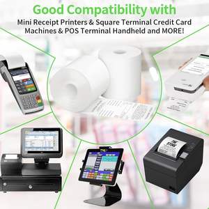 JAMATA Rouleaux de papier <span class=keywords><strong>thermique</strong></span> sans BPA 57mm x 40mm x 16m Pack 30 Single White Clear Printing Durable Compatible <span class=keywords><strong>TPE</strong></span> Credit Card Payment - Product Image 4