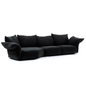 Luxus Chenille geteiltes Sofa für Wohnzimmer Villa modulare Sofas italienische Couch Tiefsitz geteiltes Sofa mit Liegestell
