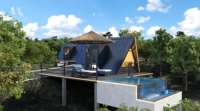 Prefabriquee Casas Prefabricadas Modernas Kit de Cabine à Cadre Triangle Maison Préfabriquée Modulaire Mobile Petite Maison