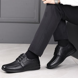 Último modelo de zapatos de vestir para hombre negro 38-44 zapatos formales de negocios con cordones de cuero de vaca real para hombre calidad de exportación de fábrica - Product Image 6
