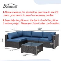 Ensemble de meubles de jardin de luxe de style scandinave moderne, 5 pièces, en rotin rond, pour la terrasse, le jardin, le bord de la piscine, pour hôtel, école