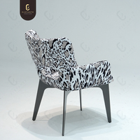 Chaise de salle à manger légère de luxe sur mesure Fauteuil en tissu à motif léopard