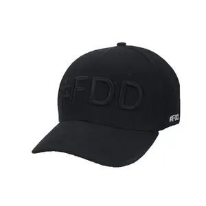 Хлопковая 3d вышитая бейсбольная шляпа 6 панелей на заказ черная однотонная бейсболка кепка мужская 2024
