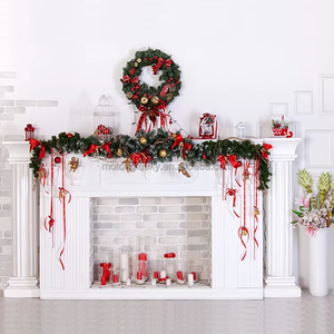 Vente en gros <span class=keywords><strong>Noël</strong></span> Noel Navidad Natale 9ft PVC vert intérieur <span class=keywords><strong>extérieur</strong></span> <span class=keywords><strong>guirlande</strong></span> de <span class=keywords><strong>Noël</strong></span> <span class=keywords><strong>guirlande</strong></span> pour escaliers et portes - Product Image 2