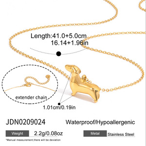 Collar con Colgante de Perro Minimalista, Hipoalergénico y Adorable, Joyería de Acero Inoxidable, Regalo para Amantes de los Perros, Venta al por Mayor - Product Image 2