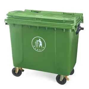 Hot Selling Outdoor 1100 Liter Rectangular Plastic Wheelie Bin Trash Can Garbage Waste Bin