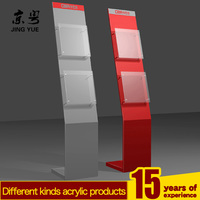 Support de Présentation Manuel Moderne de Luxe en Acrylique A3 A4, Écologique et Recyclable, Présentoir sur Pied avec Étagère de Rangement Facile
