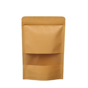 <span class=keywords><strong>Doypack</strong></span> Túi giấy Kraft có thể tái chế đứng lên túi có cửa sổ Kraft túi SNACK gói zip khóa nhiệt lưu trữ thực phẩm - Product Image 6