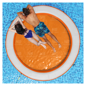 Water Lounger Circular Mesh Floating Dock 4 in 1 Inflatable <b>Hammock</b> With Safety Ropes 500kg Capacity for 5-10 Passengers Inflata - Product Image 4