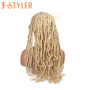 FSTYLER Venta caliente largo Rubio <span class=keywords><strong>rastas</strong></span> calidad fibra venta al por mayor venta a granel fábrica personalizar moda Unisexual <span class=keywords><strong>peluca</strong></span> diaria - Product Image 3