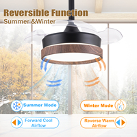 Ventilateur de plafond moderne de 28 pouces avec éclairage LED, télécommande, moteur DC, construction en fer, idéal pour chambre à coucher, salon, chambre d'amis