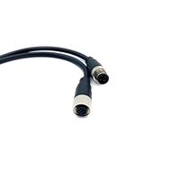 Cable M12 de 4 pines, cable de moldeo recto de código Sensor de aviación Cable eléctrico de PVC 250V 4A AC/DC AWG22 1 metro