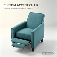 Fauteuil inclinable moderne à dossier rabattable, fauteuil d'appoint manuel pour chambre d'hôtes, appartement, location de vacances, vente en gros, personnalisable