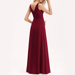 Nouvelle <span class=keywords><strong>robe</strong></span> <span class=keywords><strong>de</strong></span> <span class=keywords><strong>demoiselle</strong></span> <span class=keywords><strong>d</strong></span>'<span class=keywords><strong>honneur</strong></span>, <span class=keywords><strong>robe</strong></span> maxi élégante en mousseline <span class=keywords><strong>de</strong></span> soie pour femmes, col en V, sans manches, taille froncée, <span class=keywords><strong>robe</strong></span> <span class=keywords><strong>de</strong></span> soirée formelle pour mariage, soirée, bal - Product Image 4