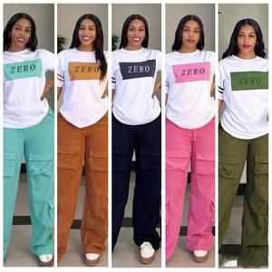 Verfügbar Damen Freizeit 2-Teiliges Set Top und Cordhose Set T-Shirt mit Hosen-Set für den Alltag - Product Image 6